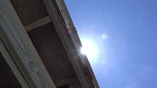 Looking up at sun from Kiosk S - more